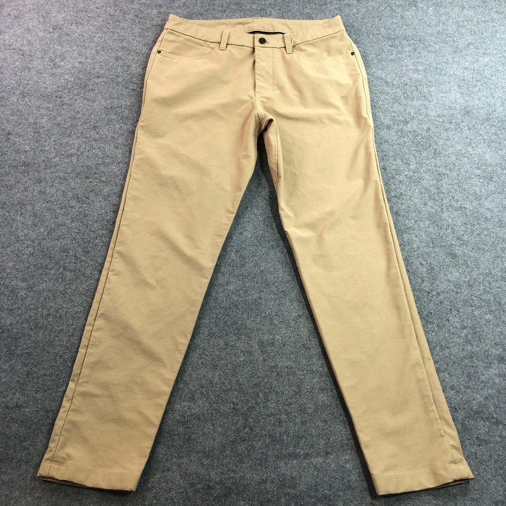 lululemon Mens ABC Slim Fit Pant 31 Tan Utilitech 5-Pocket Canvas Performance